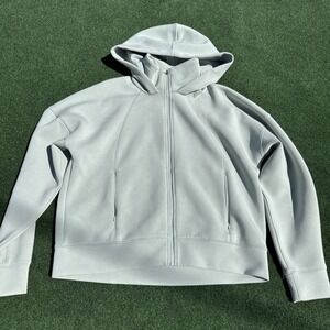 CALIA Woman's Athletic Soft‎ Scuba Hooded Sweatshirt Small Light Green Zip Up